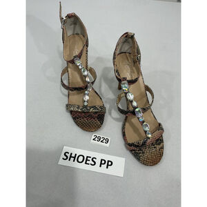 Womans Thalia Sodi Playa 9 M Multicolor Snake Print Strappy Rhinestone Heels